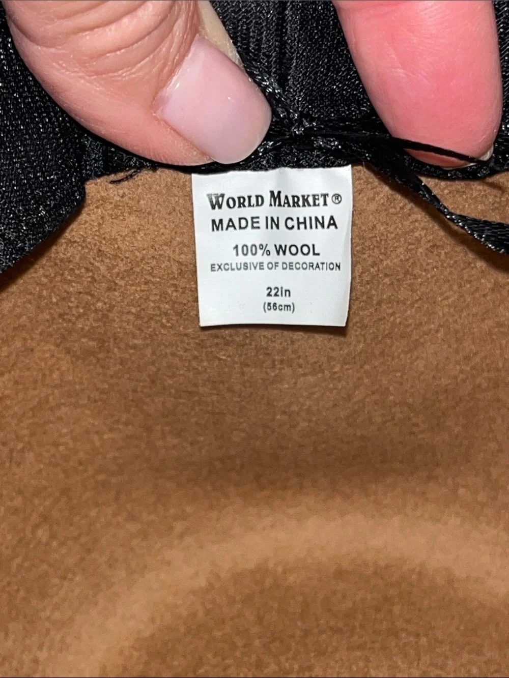 Cost Plus World Market Tan Wide-Brim Felt Fedora